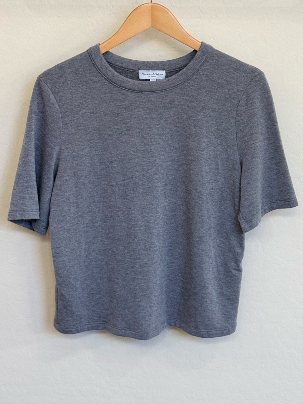 Michael Stars Gray Modal Blend Short Sleeve Crew Neck Top Size M